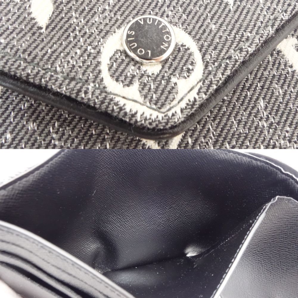 LOUIS VUITTON Tri-fold Wallet M81859 Portefeuille Victorine Monogram Denim Gray - Picture 9 of 10